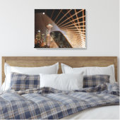 Lichtstralen in de nacht canvas afdruk (Insitu (Slaapkamer))