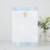 Lichtstralen van het religieuze kruis briefpapier (Staand voorkant)