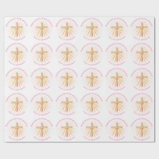 Lichtstralen van het religieuze kruis cadeaupapier (Vlak)