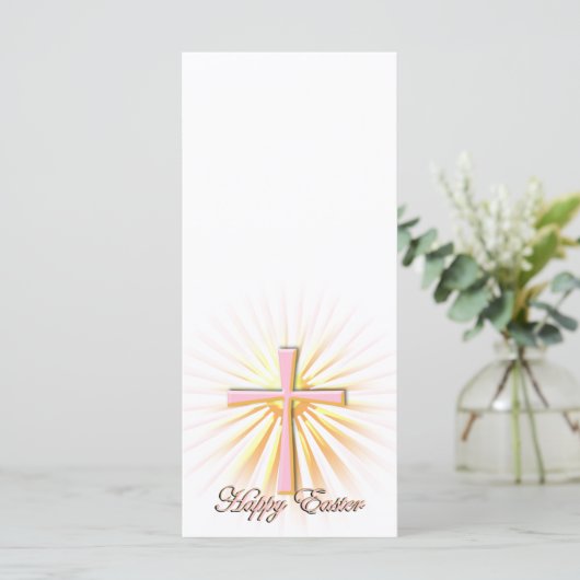 Lichtstralen van het religieuze kruis (op wit) (Staand voorkant)