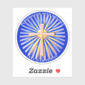 Lichtstralen van het religieuze kruis sticker (Vel)