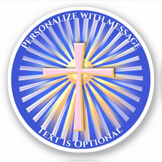 Lichtstralen van het religieuze kruis sticker (Voorkant)