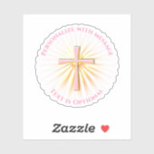 Lichtstralen van het religieuze kruis sticker (Vel)