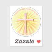 Lichtstralen van het religieuze kruis sticker (Vel)