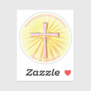 Lichtstralen van het religieuze kruis sticker