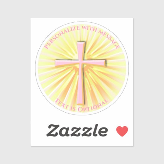 Lichtstralen van het religieuze kruis sticker (Vel)