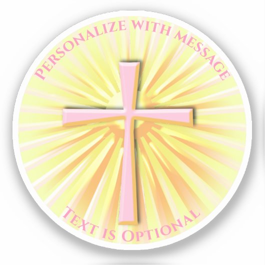Lichtstralen van het religieuze kruis sticker (Voorkant)