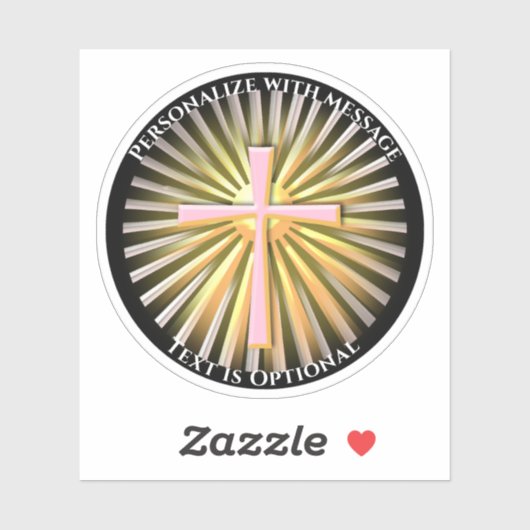 Lichtstralen van het religieuze kruis sticker (Vel)