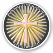 Lichtstralen van het religieuze kruis sticker (Voorkant)
