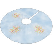 Lichtstralen van het religieuze kruis (W/wolken) Kerstboom Rok (Gekanteld)