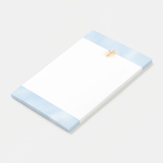 Lichtstralen van het religieuze kruis (W/wolken) Post-it® Notes (Schuin)