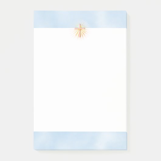 Lichtstralen van het religieuze kruis (W/wolken) Post-it® Notes (Voorkant)
