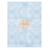 Lichtstralen van het religieuze kruis (W/wolken) Tafelkleed (Voorkant)