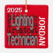 Lichttechnicus Extraordinaire CUSTOM Keramisch Ornament (Achterkant)