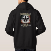 Lichttekst Gainsville USA Flag Bodybuilder Hoodie (Achterkant)