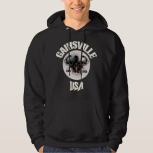 Lichttekst Gainsville USA Flag Bodybuilder Hoodie
