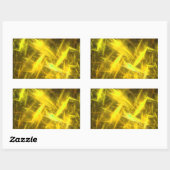 lichtteni Yellow Abstract Fractal Rectangle Sticke Rechthoekige Sticker (Vel)