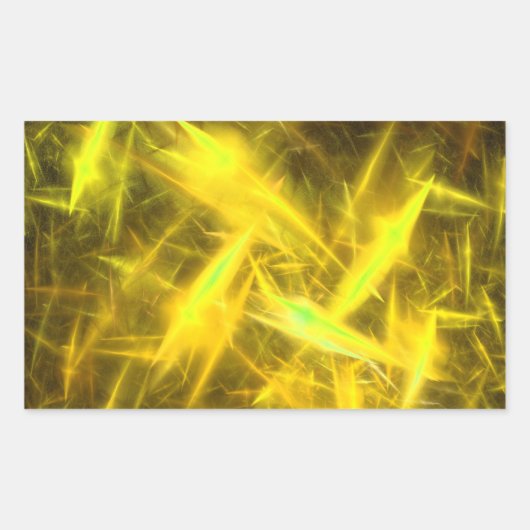 lichtteni Yellow Abstract Fractal Rectangle Sticke Rechthoekige Sticker (Voorkant)