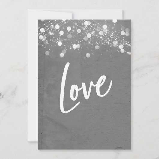 Lichttextuur na de bruiloft grijs kaart (Achterkant)