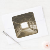Lichttunnel Vierkante Sticker (Envelop)