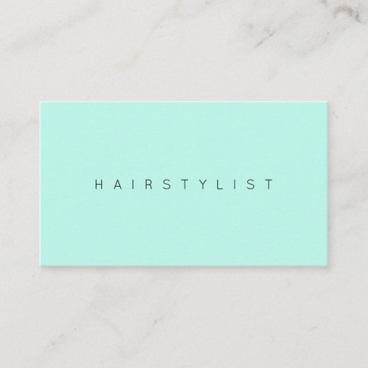 Lichtturquoise minimale elegantie visitekaartje (Voorkant)