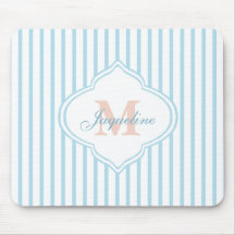 Lichtturquoise streepmonogram