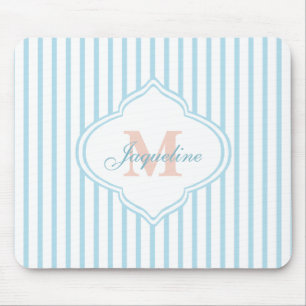Lichtturquoise streepmonogram muismat