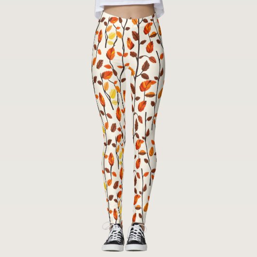 Lichtval bladeren patroon leggings (Voorkant)