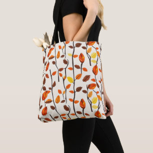 Lichtval bladeren patroon tote bag