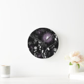 Lichtverlichte Paarse vlinders en bloemen Ronde Klok (Huis)