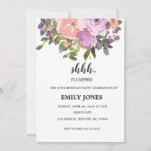 Lichtverrassing florale blush roze waterverf bouqu kaart (Voorkant)