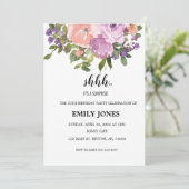 Lichtverrassing florale blush roze waterverf bouqu kaart (Staand voorkant)