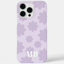 Lichtviolet Bloemen Unieke Monogram Naam initialen