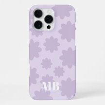 Lichtviolet Bloemen Unieke Monogram Naam initialen