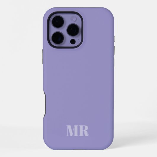 Lichtviolet monogram naam initialen iPhone hoesje (Achterkant)