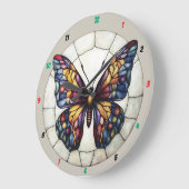 Lichtvleugels" - Glas in lood Butterfly Grote Klok (Hoek)