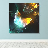 Lichtvlinder en nachtvlinder canvas afdruk (Insitu (Houten vloer))