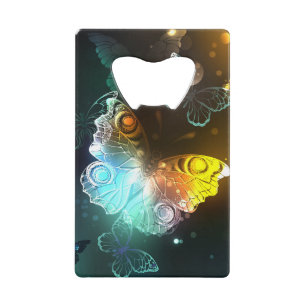 Lichtvlinder en nachtvlinder creditkaart flessenopener