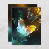 Lichtvlinder en nachtvlinder feestdagenkaart (Voorkant / Achterkant)