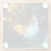 Lichtvlinder en nachtvlinder glazen onderzetter (Achterkant)