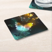 Lichtvlinder en nachtvlinder kartonnen onderzetters (Schuin)