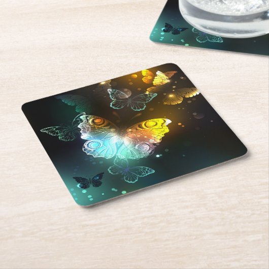 Lichtvlinder en nachtvlinder kartonnen onderzetters (Schuin)