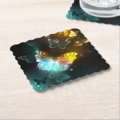 Lichtvlinder en nachtvlinder kartonnen onderzetters (Gebogen)