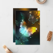 Lichtvlinder en nachtvlinder notitiekaartje (Voorkant / Achterkant in situ)