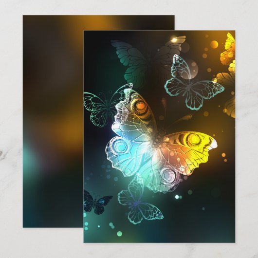 Lichtvlinder en nachtvlinder notitiekaartje (Voorkant / Achterkant)