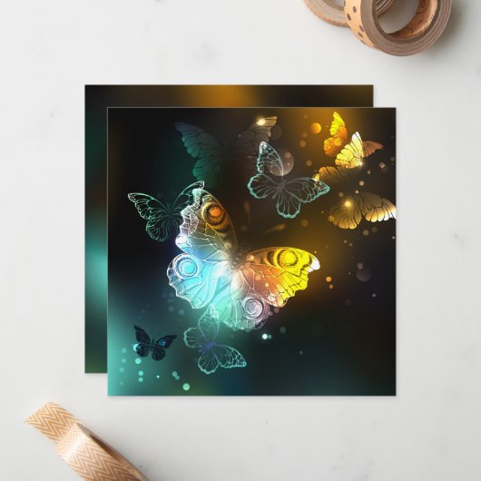 Lichtvlinder en nachtvlinder notitiekaartje (Voorkant / Achterkant in situ)