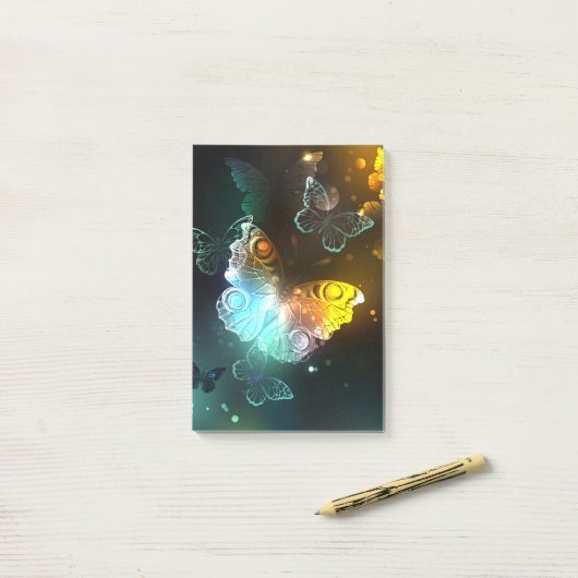 Lichtvlinder en nachtvlinder post-it® notes (Op bureau)