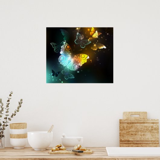 Lichtvlinder en nachtvlinder poster (Keuken)