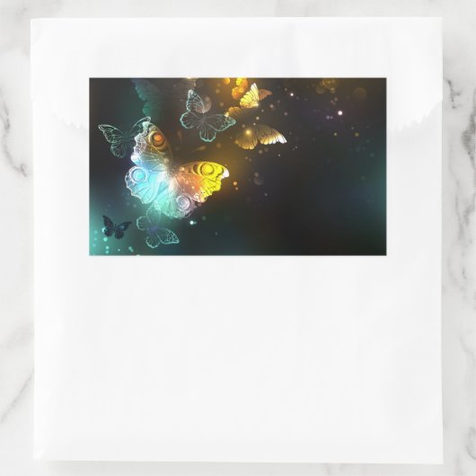Lichtvlinder en nachtvlinder rechthoekige sticker (Tas)