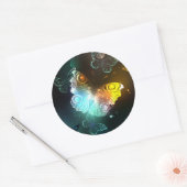 Lichtvlinder en nachtvlinder ronde sticker (Envelop)